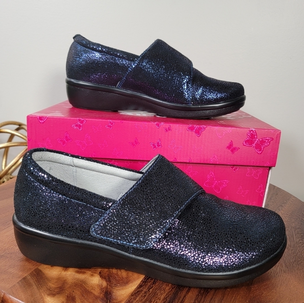 New Alegria Lauryn Sparkly Blue Women's Shoes Size 38 Loafers Comfy Work — image 2 of 8
